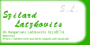 szilard latzkovits business card